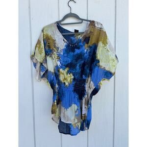 Calvin Klein‎ Kimono Tunic Blouse, Abstract Print, P Lg